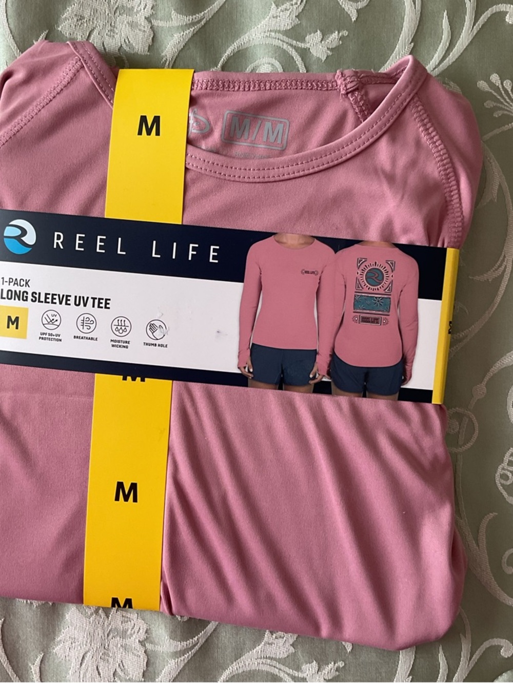 Reel Life Men's Long Sleeve UV Tee - Pink